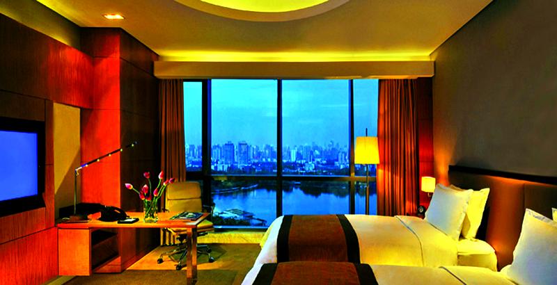 Luxury Hotel Room with Skyline View